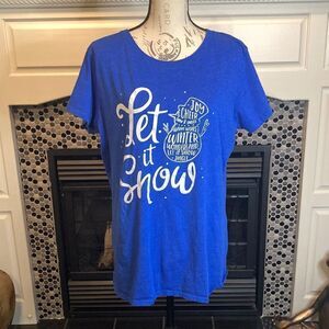 Holiday Time blue Let it Snow Holiday shirt, size XL, excellent condition